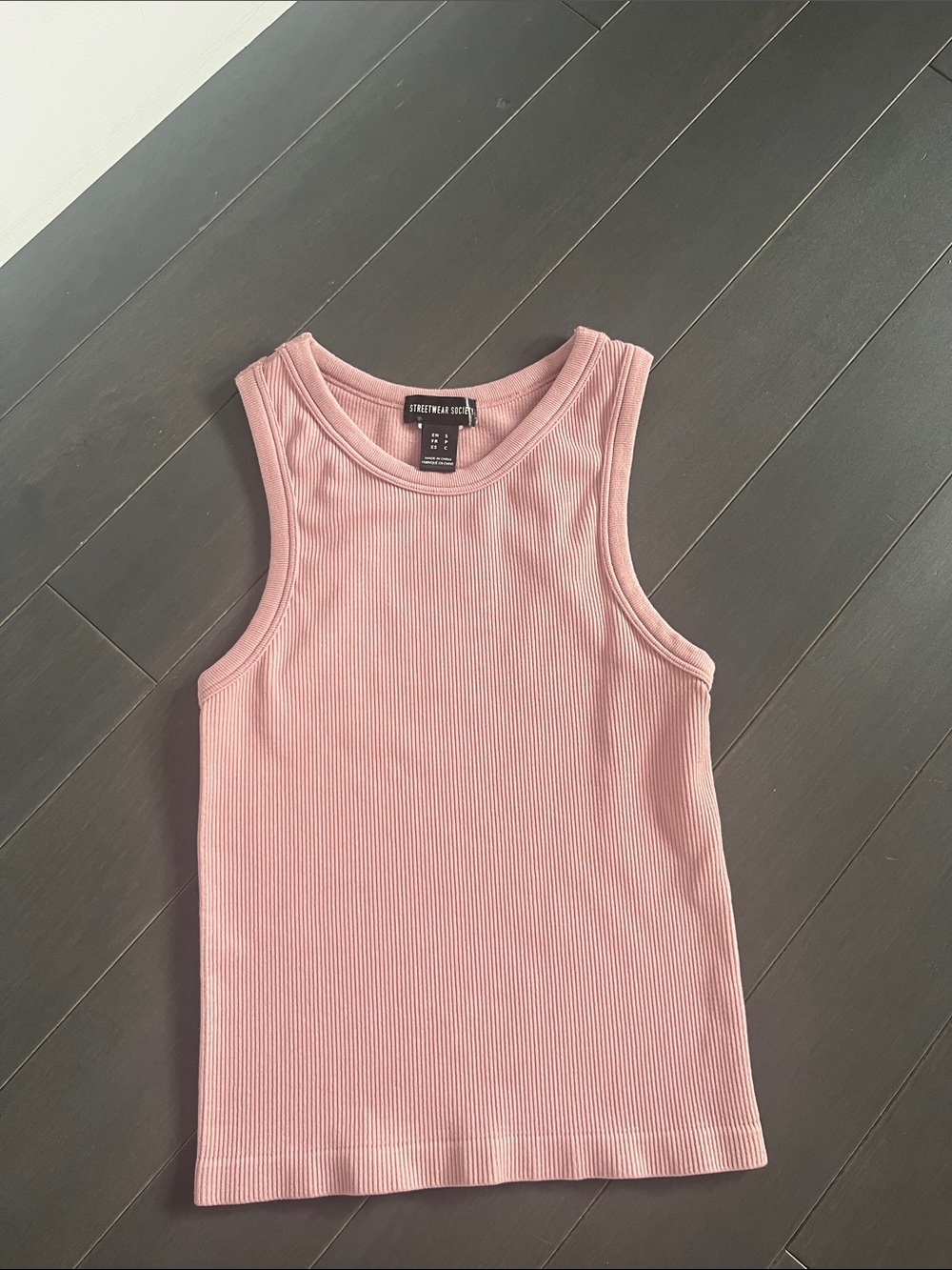 Dusty Pink Ribbed Tank Top